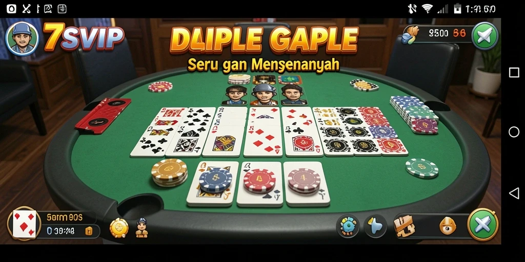 Tampilan gameplay seru dalam permainan Gaple 7SVIP.