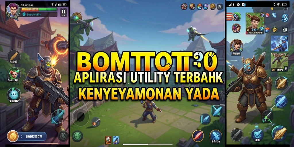 Tampilan utama aplikasi BOMTOTO dengan fitur Utilities