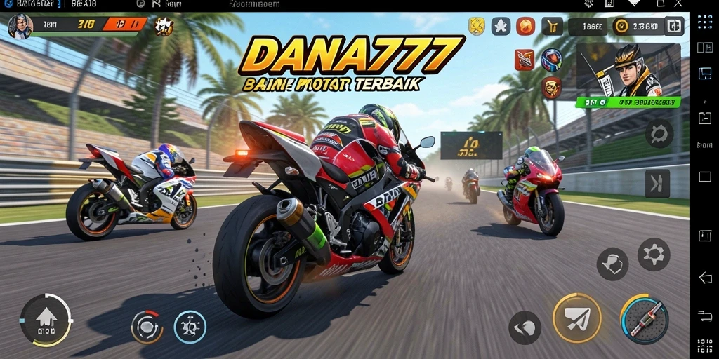 Screenshot DANA777 menunjukkan aksi balap motor yang seru.