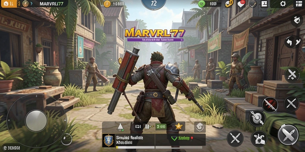 Screenshot menunjukkan gameplay realistis dan mendalam dari MARVRL77.