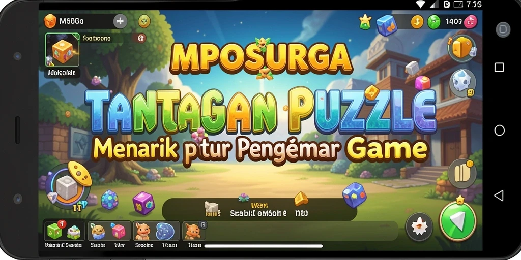Screenshot gameplay MPOSURGA menampilkan berbagai teka-teki menarik.
