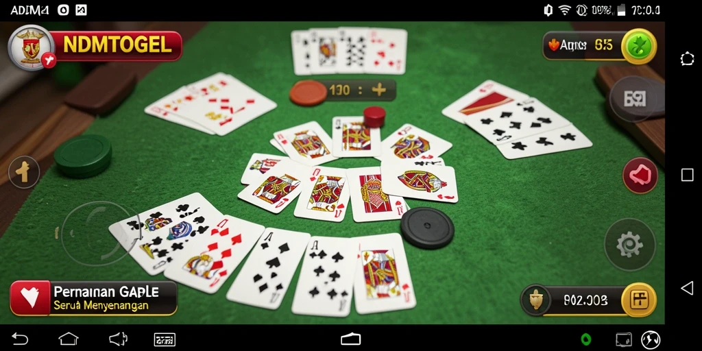 Screenshot gameplay Gaple NDMTOGEL yang seru dan interaktif.