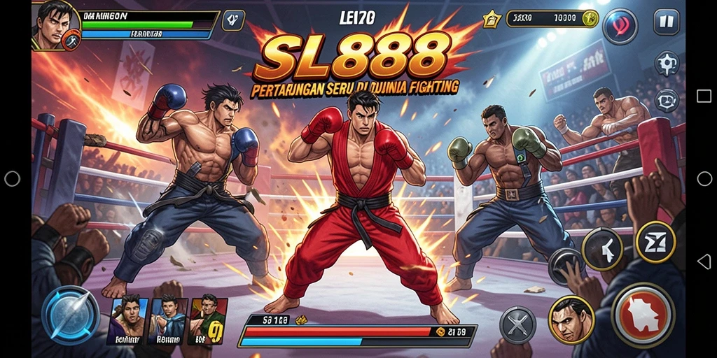 Gameplay SL888 yang menegangkan dan seru saat pertarungan terjadi.