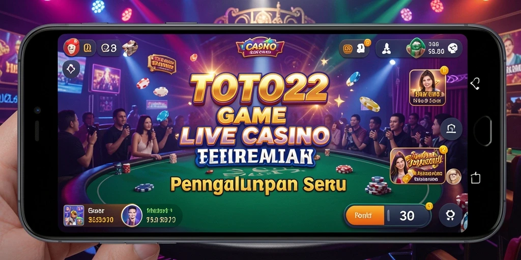 Screenshot TOTO22 menampilkan dealer profesional dan suasana kasino langsung.